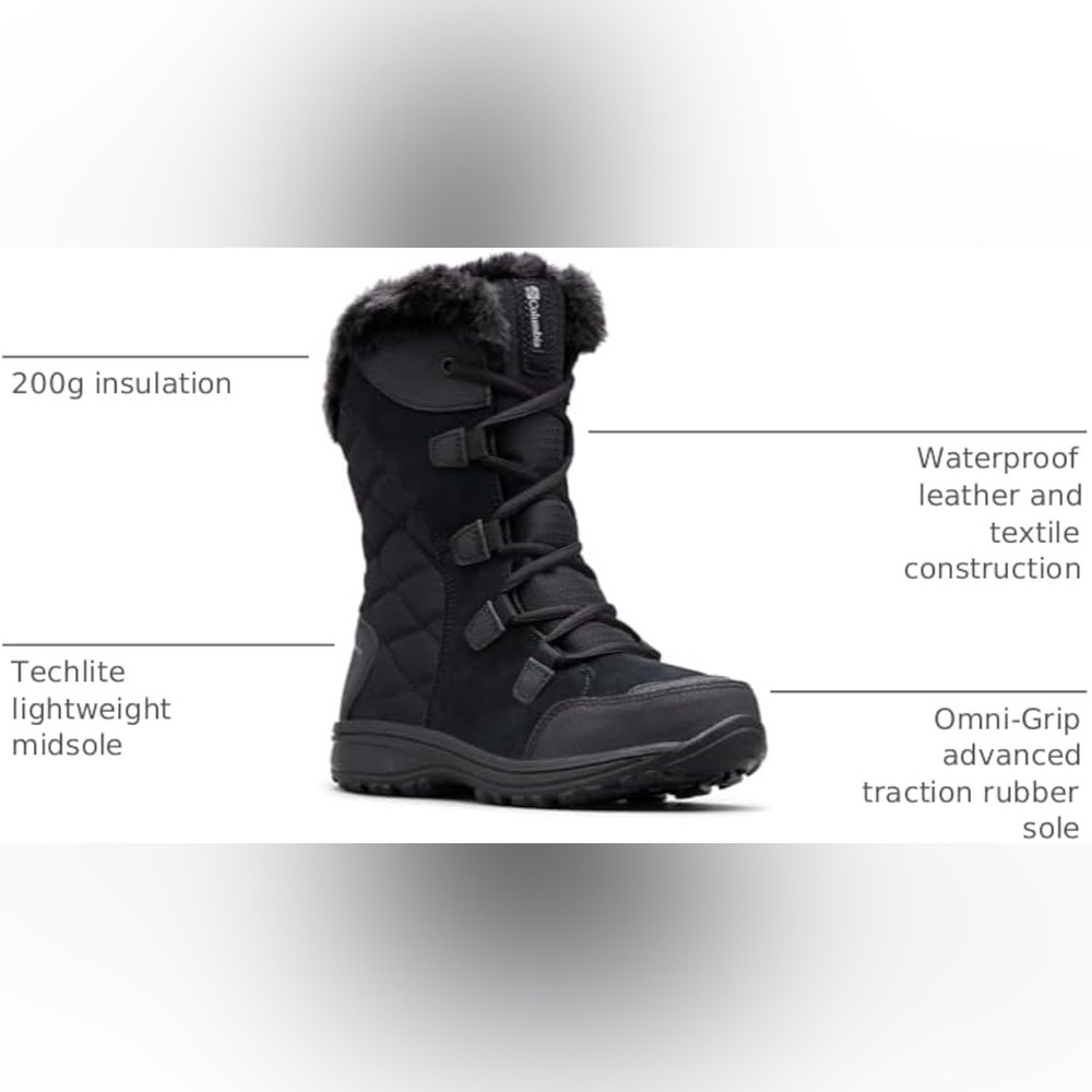 NWT Columbia Womens Ice Maiden II, Black/Columbia Grey - Picture 8 of 9